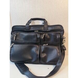 Solo 16.5x12x6 Genuine Leather Laptop Bag w/ Padded Strap